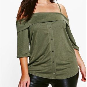 Boohoo Bardot Strap Top NWT